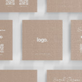 ベージュのミニマルモダンリストインフルエンサーScannable スクエア名刺