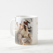 ベージュのミニマル主義メリークリスマス家族の写真 コーヒーマグカップ (正面左)