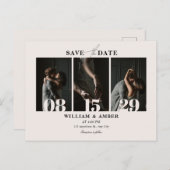 ベージュのミニマル結婚主義の写真コラージュ ポストカード (正面/裏面)