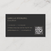 ベージュのモノグラムQRコード入りプロフェッショナル名刺 名刺 (裏面)