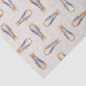 ベージュのリネンのテクスチャを持つウサギのピーター 薄葉紙 (詳細)