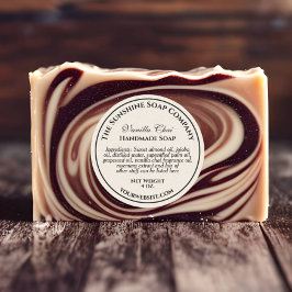 ベージュのリネン紙スタイルの石鹸化粧品バスボム ラウンドシール