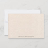 ベージュのリネン シンプル ブラック スクリプト ウェディング ディテール 招待状 (裏面)