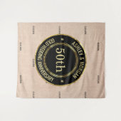 ベージュのリネン タペストリー (正面(横))