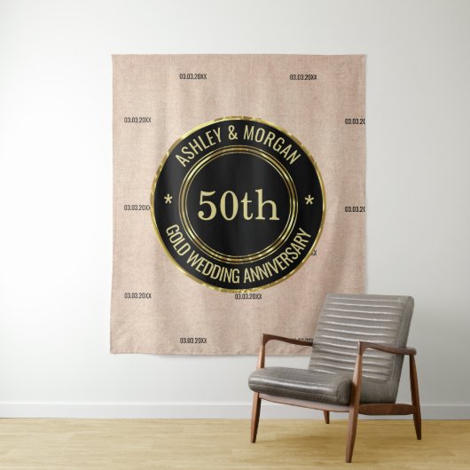 ベージュのリネン タペストリー (インサイチュ)