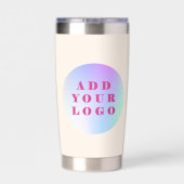 ベージュのロゴビジネス企業の 保温保冷タンブラー (背面)