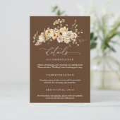 ベージュのワイルドフラワーの結婚式詳細 エンクロージャーカード (スタンド正面)