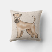 ベージュの上にソフトコートウィートテリアかわいい犬 クッション (裏面)
