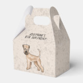 ベージュの上にソフトコートウィートテリア犬と文字 フェイバーボックス (裏面サイド)