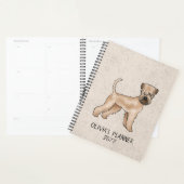 ベージュの上にソフトコートウィートテリア犬と文字 プランナー手帳 (ディスプレー)