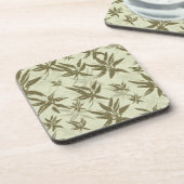 ベージュの上に竹 – シームレスな表面パターン。 コースター (左側)