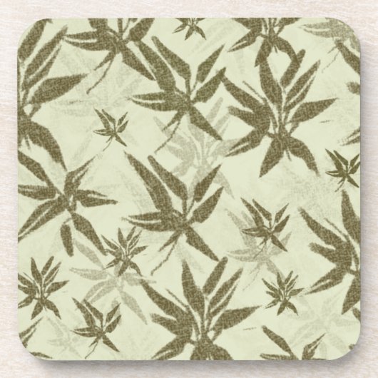 ベージュの上に竹 – シームレスな表面パターン。 コースター (正面)