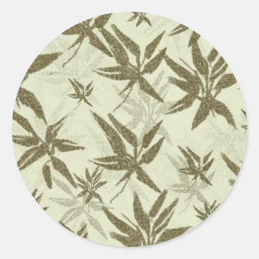 ベージュの上に竹 – シームレスな表面パターン。 ラウンドシール (正面)