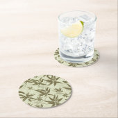 ベージュの上に竹 – シームレスな表面パターン。 ラウンドペーパーコースター (インサイチュ)