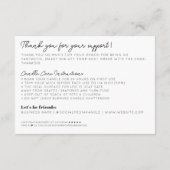 ベージュの中のシックな何かありがとうキャンドル気に エンクロージャーカード (裏面)