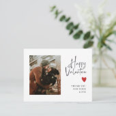 ベージュの写真 手書きのラブ バレンタイン シーズンカード (スタンド正面)