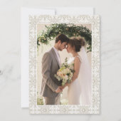 ベージュの地中海スタイルのタイルにレモンと写真の結婚式 招待状 (裏面)