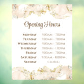 ベージュの大理石模様のデザイン営業時間窓用フィルム ウィンドウサイン (シート3)