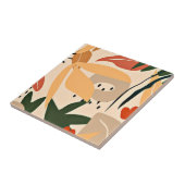 ベージュの審美的な熱帯パターン タイル (側面)