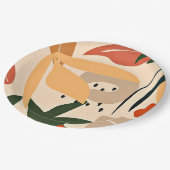 ベージュの審美的な熱帯パターン ペーパープレート (アングル)