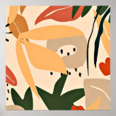 ベージュの審美的な熱帯パターン ポスター (正面)