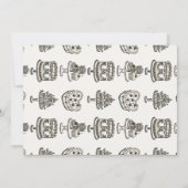 ベージュの弓リボン付きレトロハートコケッテケーキ ブライズシャワー 招待状 (裏面)