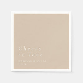 ベージュの応援を愛パーソナライズされたす結婚る スタンダードカクテルナプキン