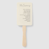 ベージュの手扇結婚に黒い書道 ハンドファン (裏面)