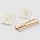 ベージュの手扇結婚に黒い書道 ハンドファン (組立なし)