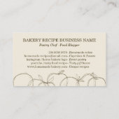 ベージュの手描きフルーツスケッチパン屋のレシピ 名刺 (裏面)