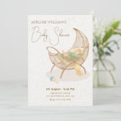 ベージュの柔らかいベビーシャワー 招待状 (スタンド正面)