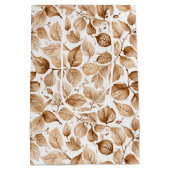 ベージュの水の色の離れパターン ミディアムペーパーバッグ (裏面)