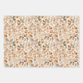 ベージュの水の色の離れパターン ラッピングペーパーシート (正面2)