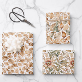 ベージュの水の色の離れパターン ラッピングペーパーシート