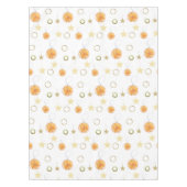 ベージュの水彩オレンジと星 テーブルクロス (正面)