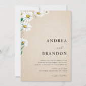 ベージュの水彩ダリア ワイルドフラワー QR コード ウェディング , 招待状 (正面)