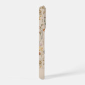 ベージュの水彩野の花パターン名  iPhoneケース (右側面)