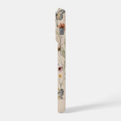 ベージュの水彩野の花パターン名  iPhoneケース (左側面)