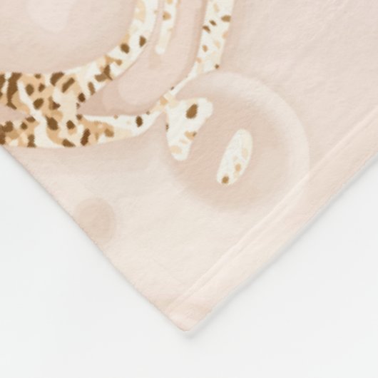 ベージュの液体大理石と金ゴールドグリッタースプラッシュ フリースブランケット (角)