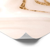 ベージュの液体大理石と金ゴールドグリッタースプラッシュ ポスター (角)