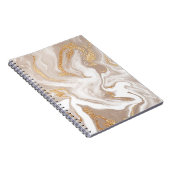 ベージュの液体大理石、金ゴールドラインアート。 ノートブック (右側)