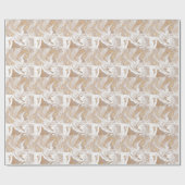 ベージュの液体大理石、金ゴールドラインアート。 ラッピングペーパー (フラット)