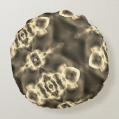 ベージュの濃淡の明るい斑点や形 ラウンドクッション (裏面)