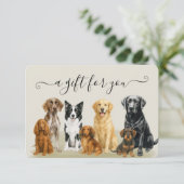 ベージュの犬のグルーミングペット動物病院宿泊証明書 (スタンド正面)