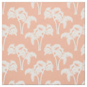 ベージュの白いヤシの木 ファブリック (見本)