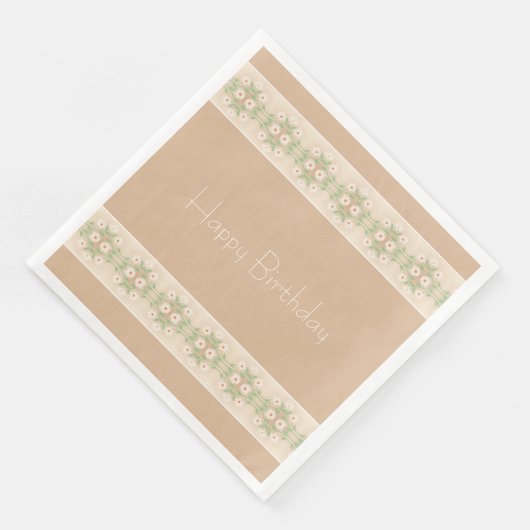 ベージュの白い花柄 (コーナー)