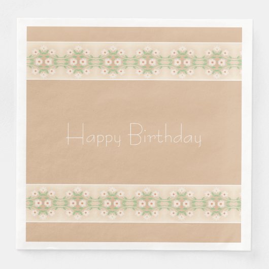 ベージュの白い花柄 (正面)