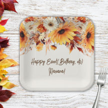 ベージュの秋の花パーティー