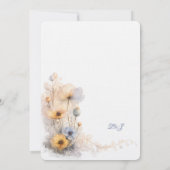 ベージュの秋の花 ウェディングパール 招待状 (裏面)