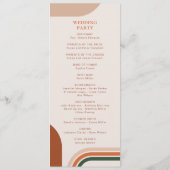 ベージュの結婚式プログラムカード、アーチ抽象ボホ プログラム (裏面)